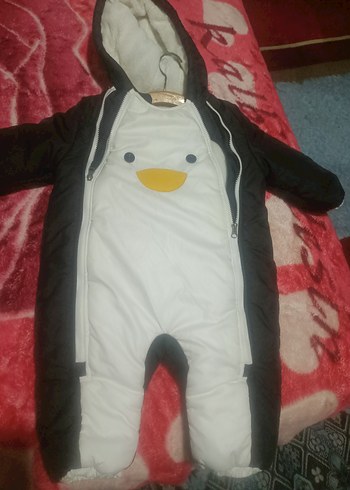 Bebek Erkek Beyaz Baskılı Puff Mont - Görsel 3