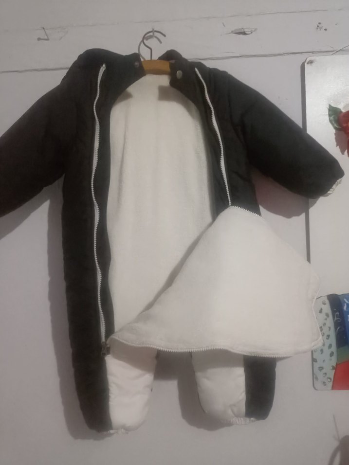 Bebek Erkek Beyaz Baskılı Puff Mont - Görsel 2