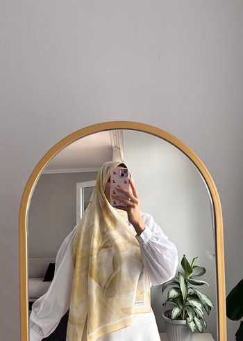  Beden sarı Renk Desenli Şal