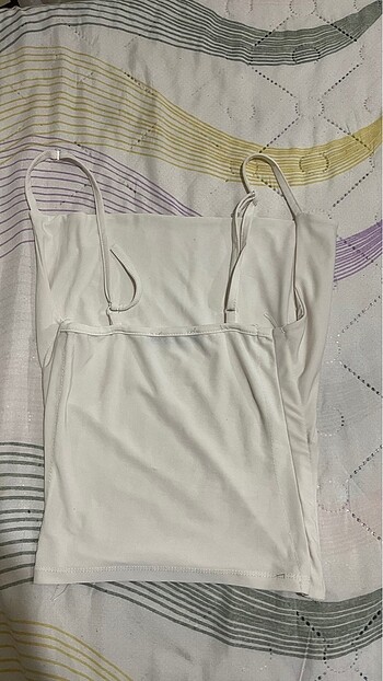 Beyaz askılı crop - Görsel 2