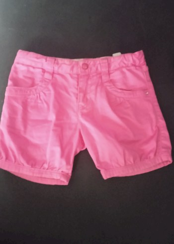 Renkli Düğmeli Pembe Kız Şortu