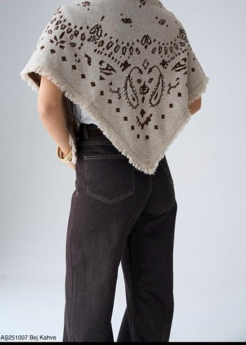Bohem Tarzda Kahverengi tonlarda Kadın Şal - Görsel 3
