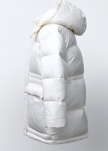 Düğmeli Beyaz Çocuk Kışlık Mont - Görsel 5