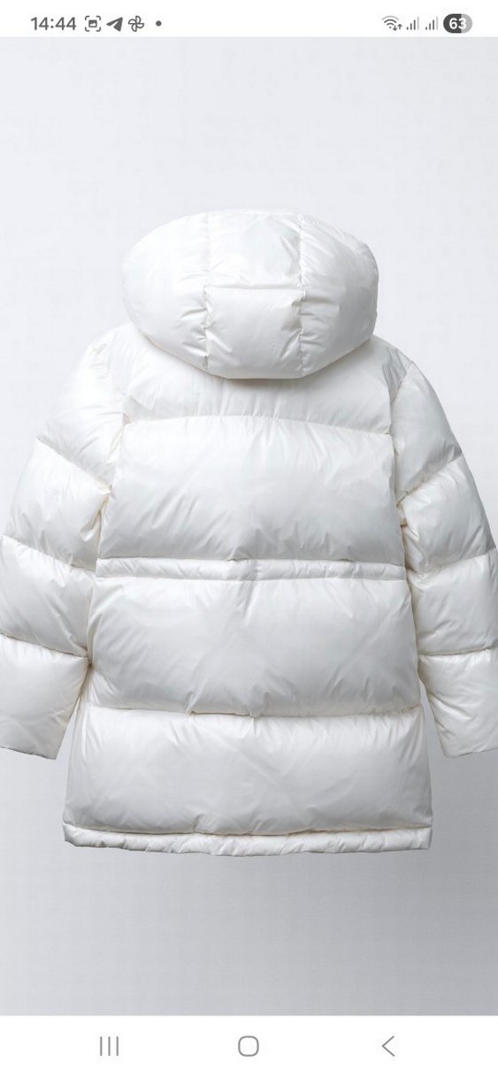 Düğmeli Beyaz Çocuk Kışlık Mont - Görsel 4