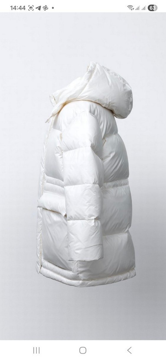 Düğmeli Beyaz Çocuk Kışlık Mont - Görsel 5