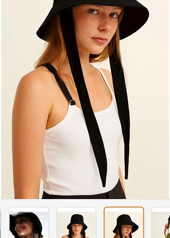 Siyah Bantlı Kadın Sokak Stili Şapka - Görsel 7