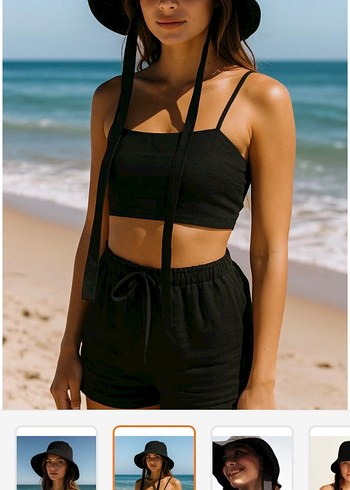 Siyah Bantlı Kadın Sokak Stili Şapka - Görsel 5