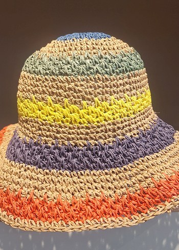 Renkli Örgü Bohem Kadın Şapka - Görsel 2