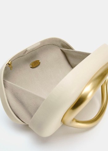 Kadın Altın Rengi Seramik Tokalı Clutch Çanta - Görsel 2