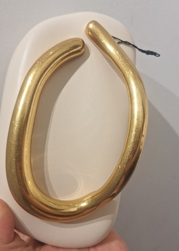 Kadın Altın Rengi Seramik Tokalı Clutch Çanta - Görsel 10