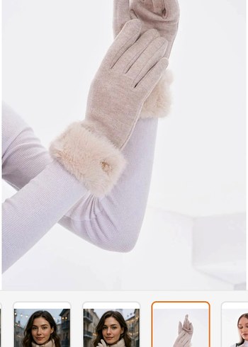 Siyah Kürklü Kadın Eldiveni - Görsel 8