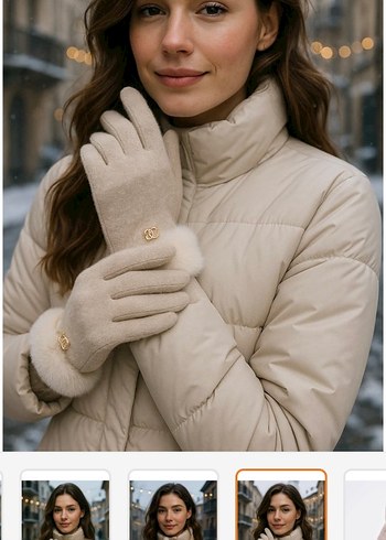 Siyah Kürklü Kadın Eldiveni - Görsel 4