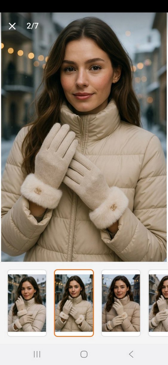 Siyah Kürklü Kadın Eldiveni - Görsel 5