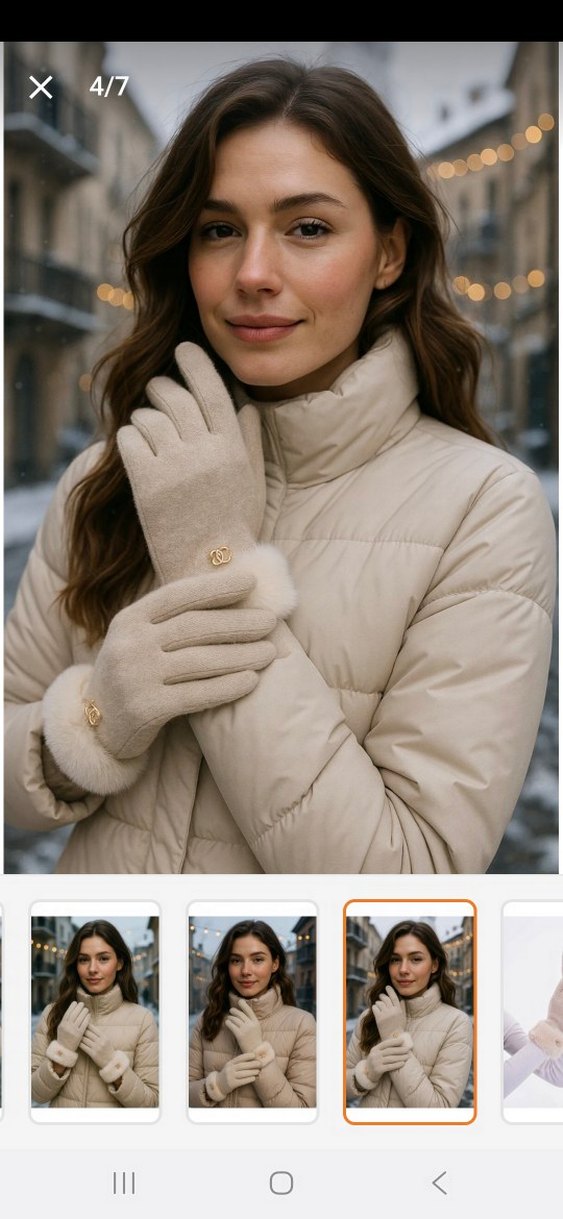 Siyah Kürklü Kadın Eldiveni - Görsel 4