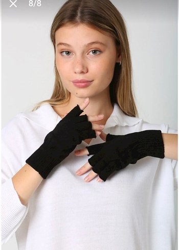 Siyah Yarım Parmak Kadın Eldiven - Görsel 2