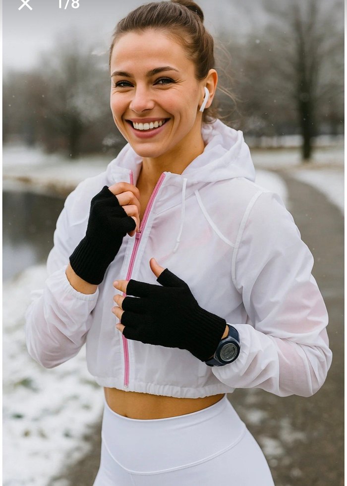 Siyah Yarım Parmak Kadın Eldiven - Görsel 4