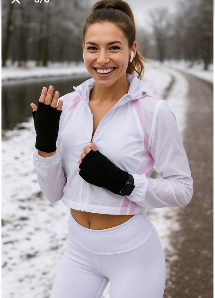 Siyah Yarım Parmak Kadın Eldiven - Görsel 3