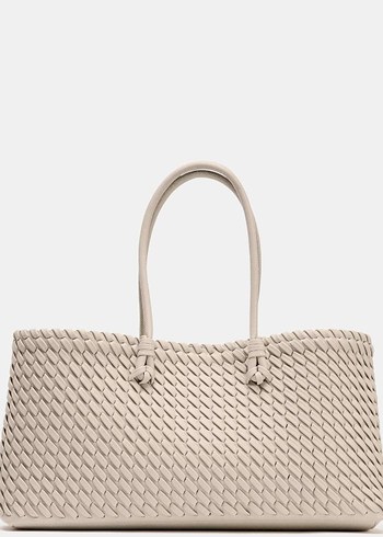 Minimalist Beyaz Kadın Çanta Fermuarlı - Görsel 6