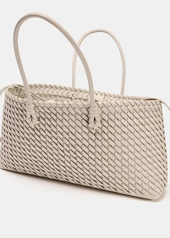 Minimalist Beyaz Kadın Çanta Fermuarlı - Görsel 3