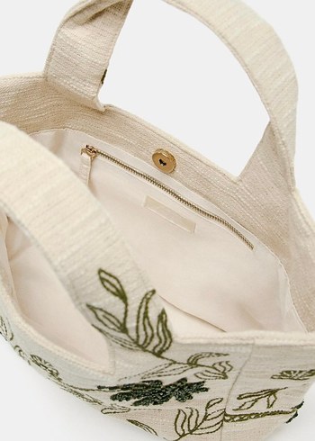 Yeşil Nakışlı ve Boncuklu Bohem Kadın Çanta - Görsel 3