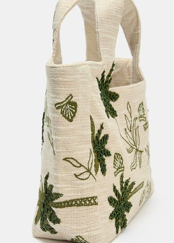 Yeşil Nakışlı ve Boncuklu Bohem Kadın Çanta - Görsel 2