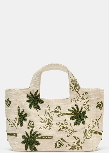 Yeşil Nakışlı ve Boncuklu Bohem Kadın Çanta - Görsel 8