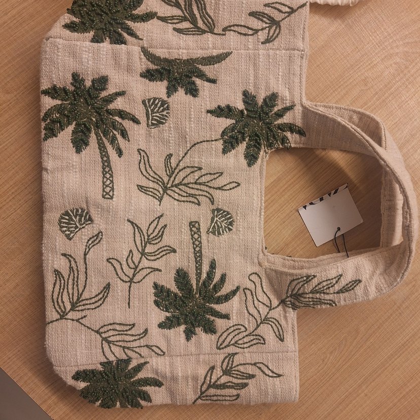 Yeşil Nakışlı ve Boncuklu Bohem Kadın Çanta - Görsel 5