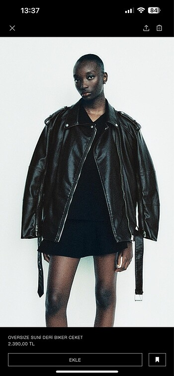 ZARA OVERSİZE SUNİ DERİ CEKET