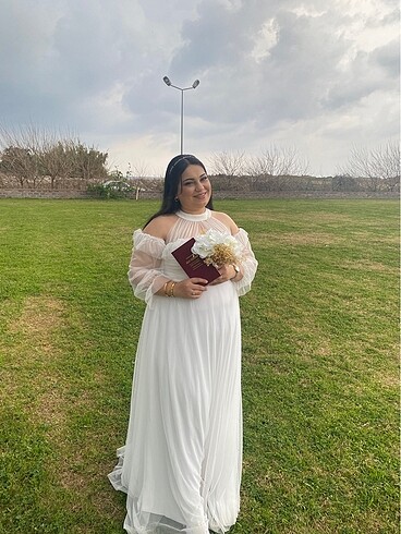 50 Beden beyaz Renk Nikah elbisesi