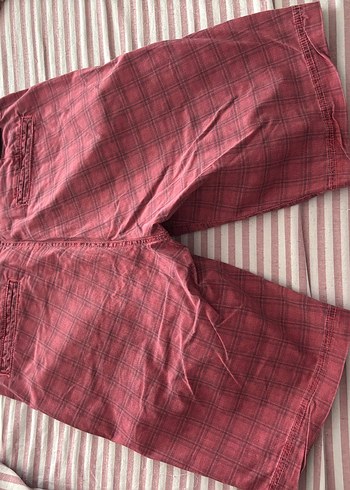 Düğmeli Kırmızı Erkek Mini Pamuk Şort - Görsel 4