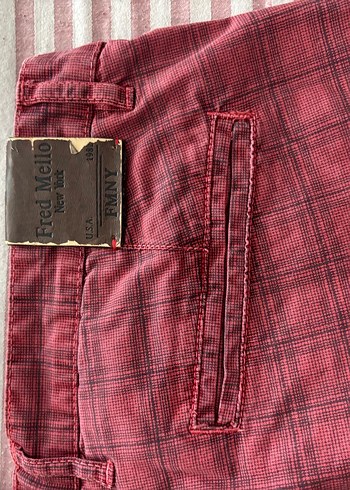 Düğmeli Kırmızı Erkek Mini Pamuk Şort - Görsel 5