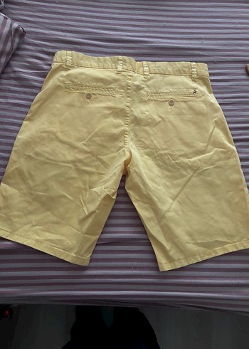 Sarı Kemerli Erkek Mini Şort - Görsel 4