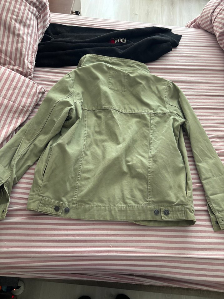 Düğmeli Asker YeşilCeket - Görsel 4