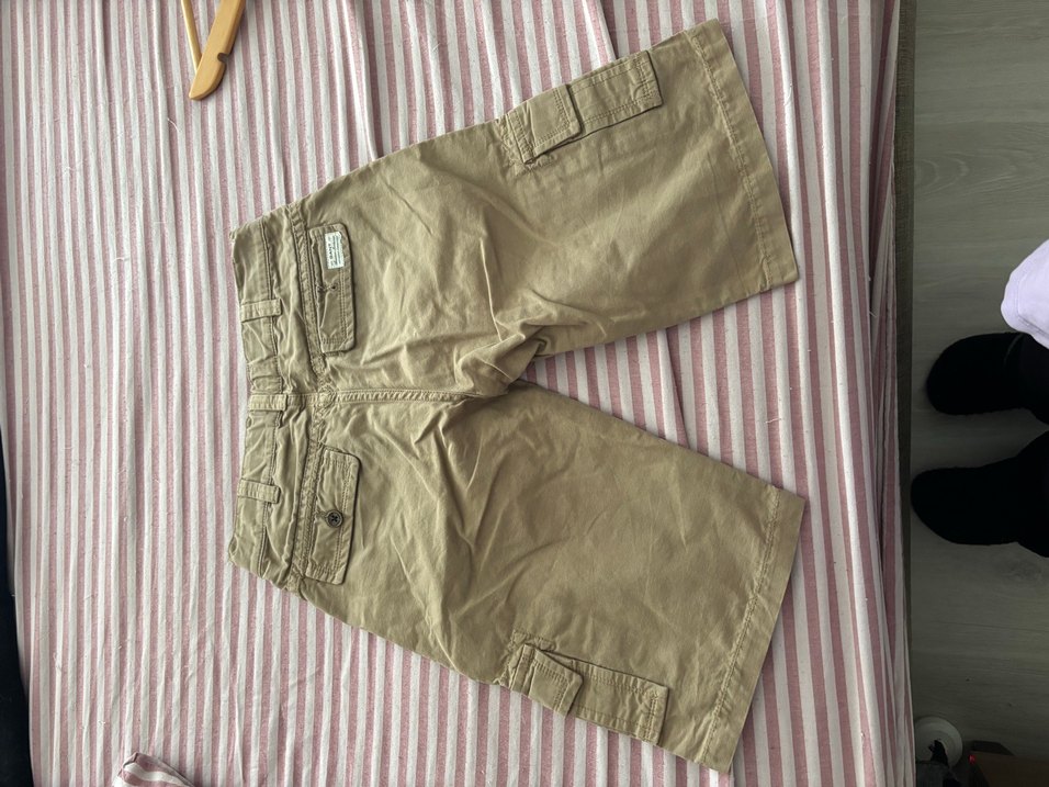 Erkek Krem Kemerli Regular Fit Şort - Görsel 5