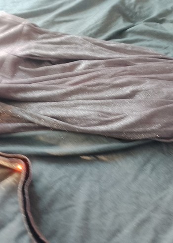 Uzun, Askısız, Gri Drapeli Kadın Abiye Elbise - Görsel 5