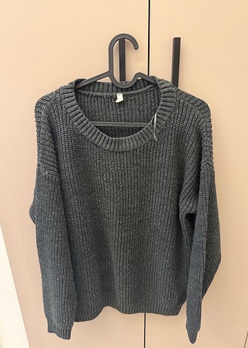 Gri Örgü Kadın Triko Sweatshirt - Görsel 2