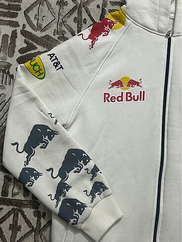 l Beden beyaz Renk Redbull baskılı beyaz ceket