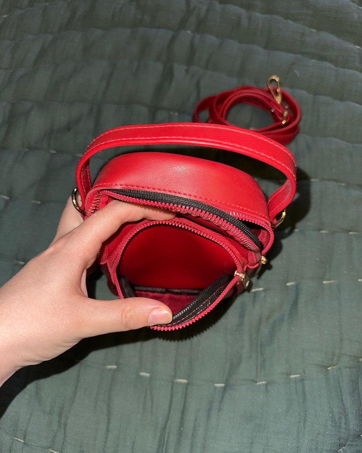 Kırmızı Fermuarlı Kadın Çanta - Görsel 4