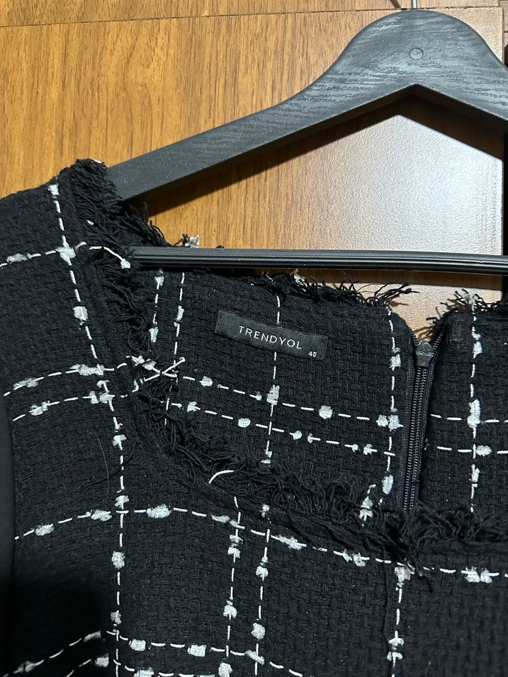 Siyah Kareli  Elbise - Görsel 2