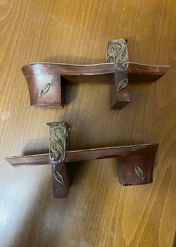 Vintaj Desenli Bej Dolgu Topuk Terlik obje - Görsel 2