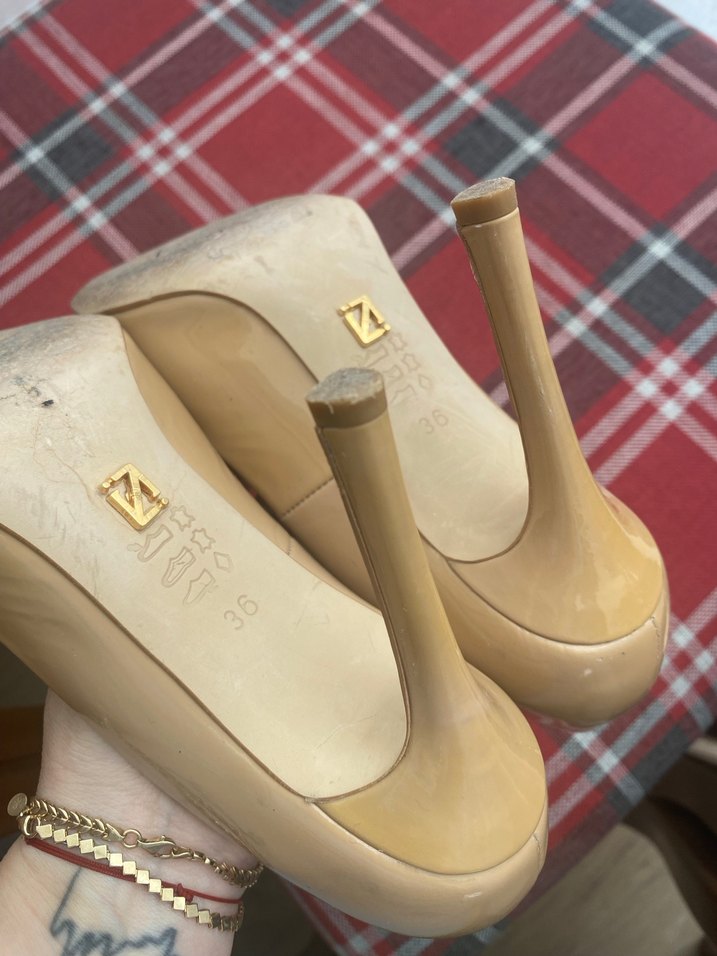 Bej Stiletto Topuklu Kadın Ayakkabı - Görsel 3