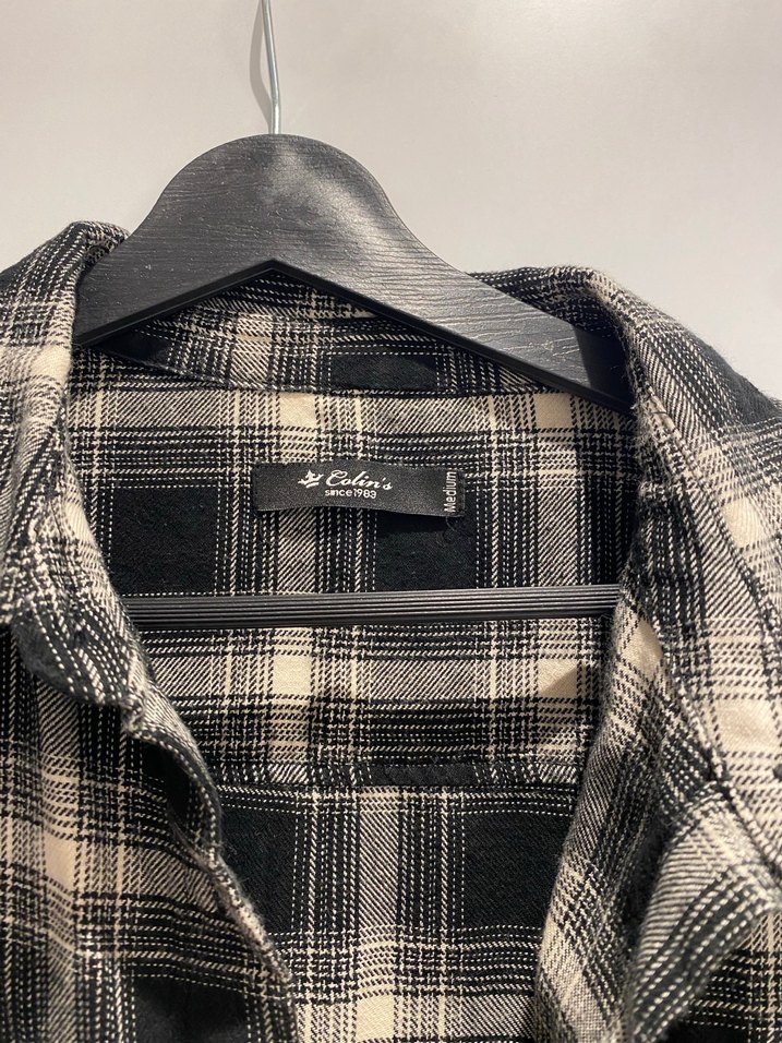 Gri Ekoseli Pamuklu Uzun Kollu Kadın Gömlek Elbise - Görsel 2