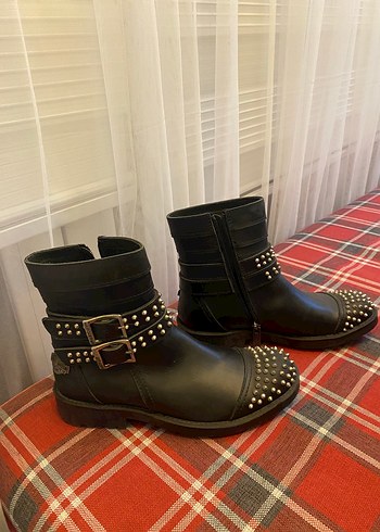 Sivri Tokalı Siyah Deri Rock Punk Bot - Görsel 2