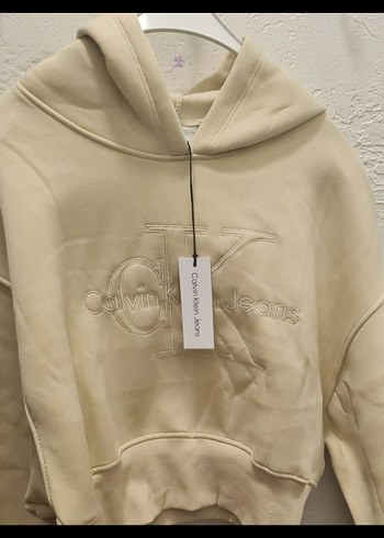 m Beden beyaz Renk Calvin Klein Bej kapüşonlu Kadın Sweatshirt