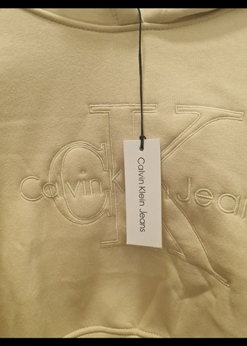 m Beden Calvin Klein Bej kapüşonlu Kadın Sweatshirt