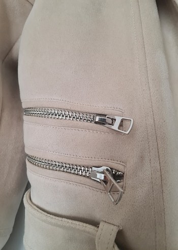 Zara süet biker mont - Görsel 4