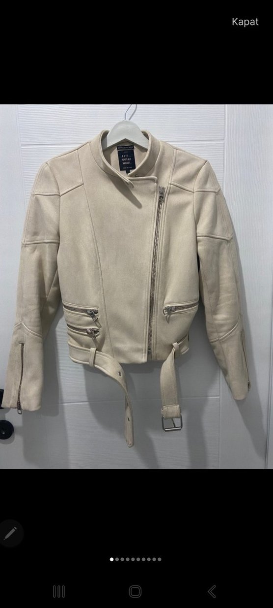 Zara süet biker mont - Görsel 2