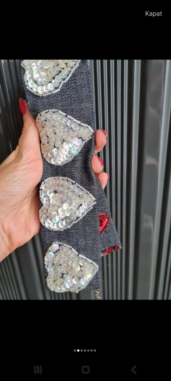 Nakışlı Tasarım Kalpli Kemer - Görsel 5