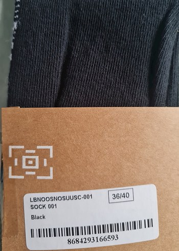 Les Benjamins Siyah Baskılı Çorap - Görsel 5