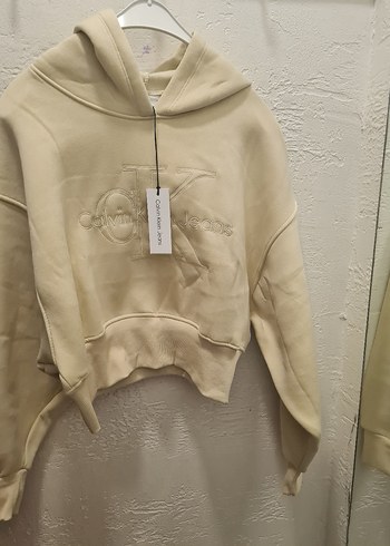 Calvin Klein Bej Calvin Klein Kısa Kapüşonlu Sweatshirt